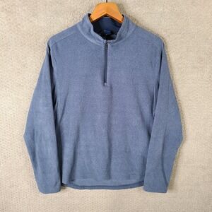 Mondetta Sweater Mens M Blue Fleece 1/4‎ Zip Mock Neck Outdoor Project Stretch